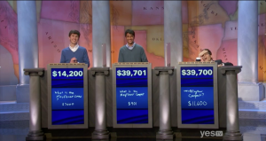 Alec Fischthal's epic reaction to the results of the Jeopardy! Teen Tournament.