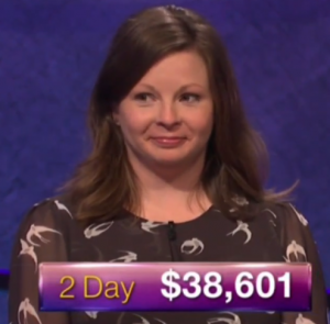Betsy Knudson, winner of the September 20, 2017 Jeopardy! episode.