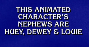The Internet got upset tonight about this Donald Duck clue (or is it Scrooge McDuck?)