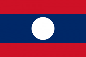 The flag of Laos, as used in the "Flags of the World" Final Jeopardy on October 13, 2017.