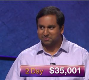 Anand Kandaswamy, tonight's Jeopardy! winner (for the October 30, 2017 episode.)