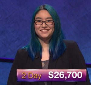 Kiana Nakamura, tonight's Jeopardy! winner (for the November 22, 2017 episode.)