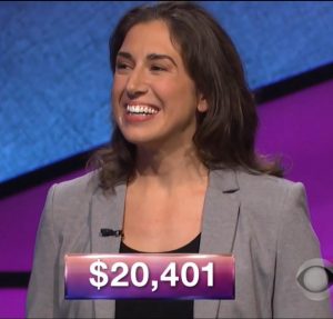 Jennifer Tomassi, today's Jeopardy! champion (for the January 26, 2018 episode.)