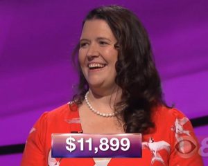 Jenny Rhodes, today's Jeopardy! winner (for the February 2, 2018 episode.)