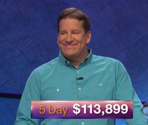 Rob Worman, today's Jeopardy! winner (for the February 20, 2018 episode.)