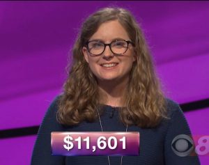 Emily Milan, today's Jeopardy! winner (for the March 28, 2018 game.)