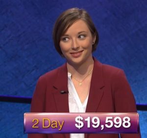 Laura McLean, today's Jeopardy! winner (for the March 1, 2018 episode.)