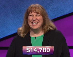 Jen Regan, today's Jeopardy! winner (for the April 25, 2018 episode.)
