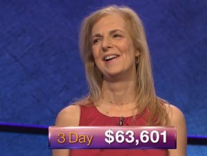 Suzanne Koppelman, today's Jeopardy! winner (for the July 4, 2018 episode.)