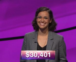 Adriana Ciccone, today's Jeopardy! winner (for the November 28, 2018 game.)