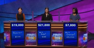 Jeopardy's final scores from August 8, 2019.