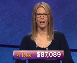 Jackie Fuchs, today's Jeopardy! winner (for the December 19, 2018 game.)