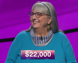 Kathryn Kienholz, today's Jeopardy! winner (for the December 27, 2018 game.)