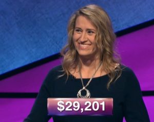 Staci Huffman, today's Jeopardy! winner (for the December 7, 2018 episode.)