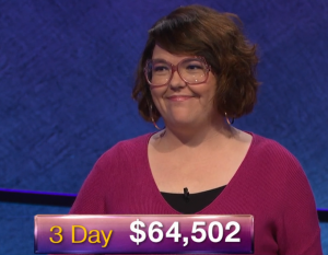 Anneke Garcia, today's Jeopardy! winner (for the June 29, 2020 game.)