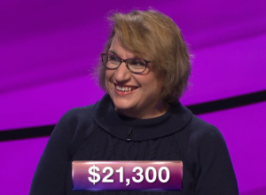 Joan Dietrich, today's Jeopardy! winner (for the January 30, 2019 episode.)