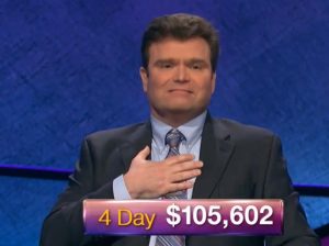 Eric R. Backes, today's Jeopardy! winner (for the February 14, 2019 game.)