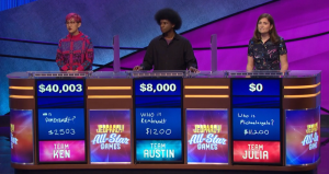 Today's Jeopardy! results (for the August 30, 2019 game.)