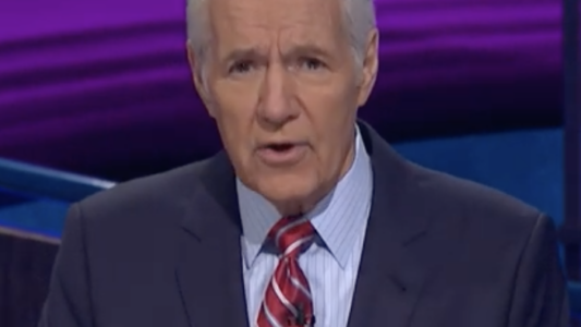 Alex Trebek speaks to Jeopardy! fans on March 6, 2019.