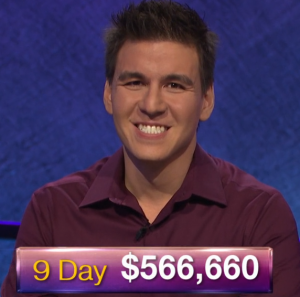 James Holzhauer, today's Jeopardy! winner (for the April 16, 2019 game.)