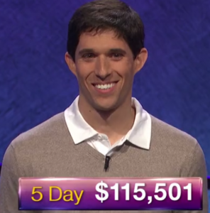 Steven Grade, today's Jeopardy! winner (for the April 2, 2019 game.)