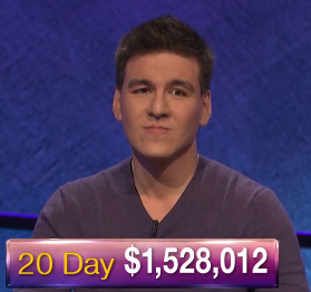 James Holzhauer, today's Jeopardy! winner (for the May 1, 2019 game.)