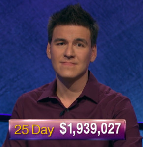 James Holzhauer, today's Jeopardy! winner (for the May 22, 2019 game.)