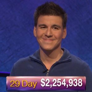 James Holzhauer, today's Jeopardy! winner (for the May 28, 2019 game.)