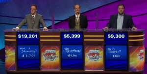 Today's Jeopardy! final scores (for the May 15, 2019 game.)