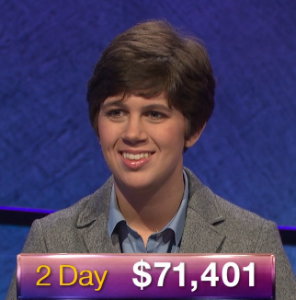 Emma Boettcher, today's Jeopardy! winner (for the June 4, 2019 game.)
