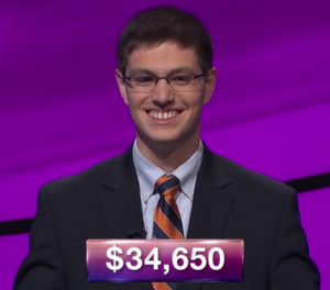 Ryan Bilger, today's Jeopardy! winner (for the July 4, 2019 game.)