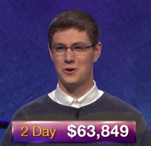 Ryan Bilger, today's Jeopardy! winner (for the July 5, 2019 game.)