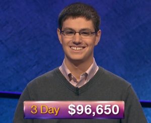 Ryan Bilger, today's Jeopardy! winner (for the July 8, 2019 game.)