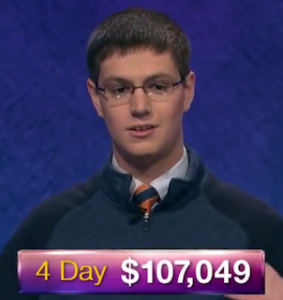 Ryan Bilger, today's Jeopardy! winner (for the July 9, 2019 game.)