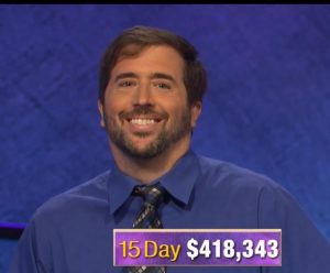 Jason Zuffranieri, today's Jeopardy! winner (for the September 19, 2019 game.)