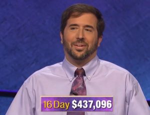 Jason Zuffraneiri, today's Jeopardy! winner (for the September 20, 2019 game.)