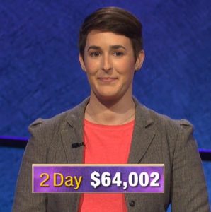 Laurel Lathrop, today's Jeopardy! winner (for the September 30, 2019 game.)