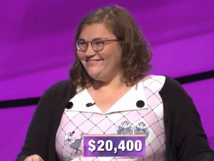 Erin Barry, today's Jeopardy! winner (for the October 14, 2019 game.)