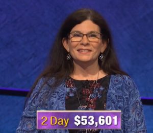 Beth Stewart, today's Jeopardy! winner (for the November 26, 2019 game.)