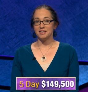 Jennifer Quail, today's Jeopardy! winner (for the December 10, 2019 game.)