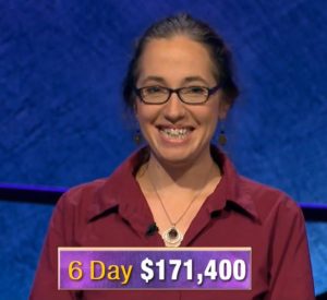 Jennifer Quail, today's Jeopardy! winner (for the December 11, 2019 game.)
