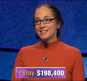 Jennifer Quail, today's Jeopardy! winner (for the December 12, 2019 game.)