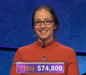 Jennifer Quail, today's Jeopardy! winner (for the December 5, 2019 game.)