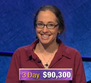 Jennifer Quail, today's Jeopardy! winner (for the December 6, 2019 game.)
