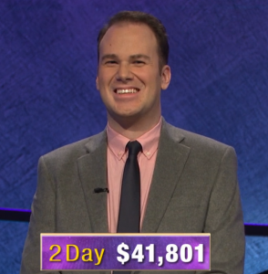 Aaron Goetsch, today's Jeopardy! winner (for the February 28, 2020 game.)