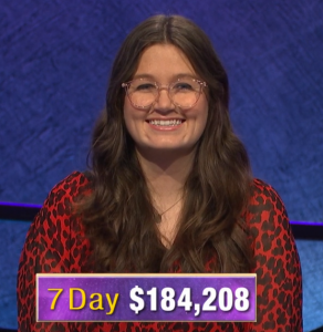 MacKenzie Jones, today's Jeopardy! winner (for the February 25, 2020 game.)