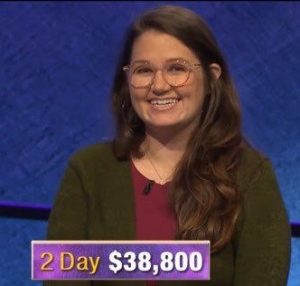 MacKenzie Jones, today's Jeopardy! winner (for the January 18, 2020 game.)