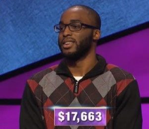 Terry Heard, Jr., today's Jeopardy! winner (for the February 14, 2020 game.)