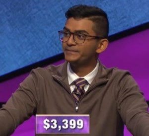 Vinny Byju, today's Jeopardy! winner (for the February 10, 2020 game.)