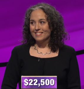 Leanne Gonzalez-Singer, today's Jeopardy! winner (for the March 31, 2020 game.)